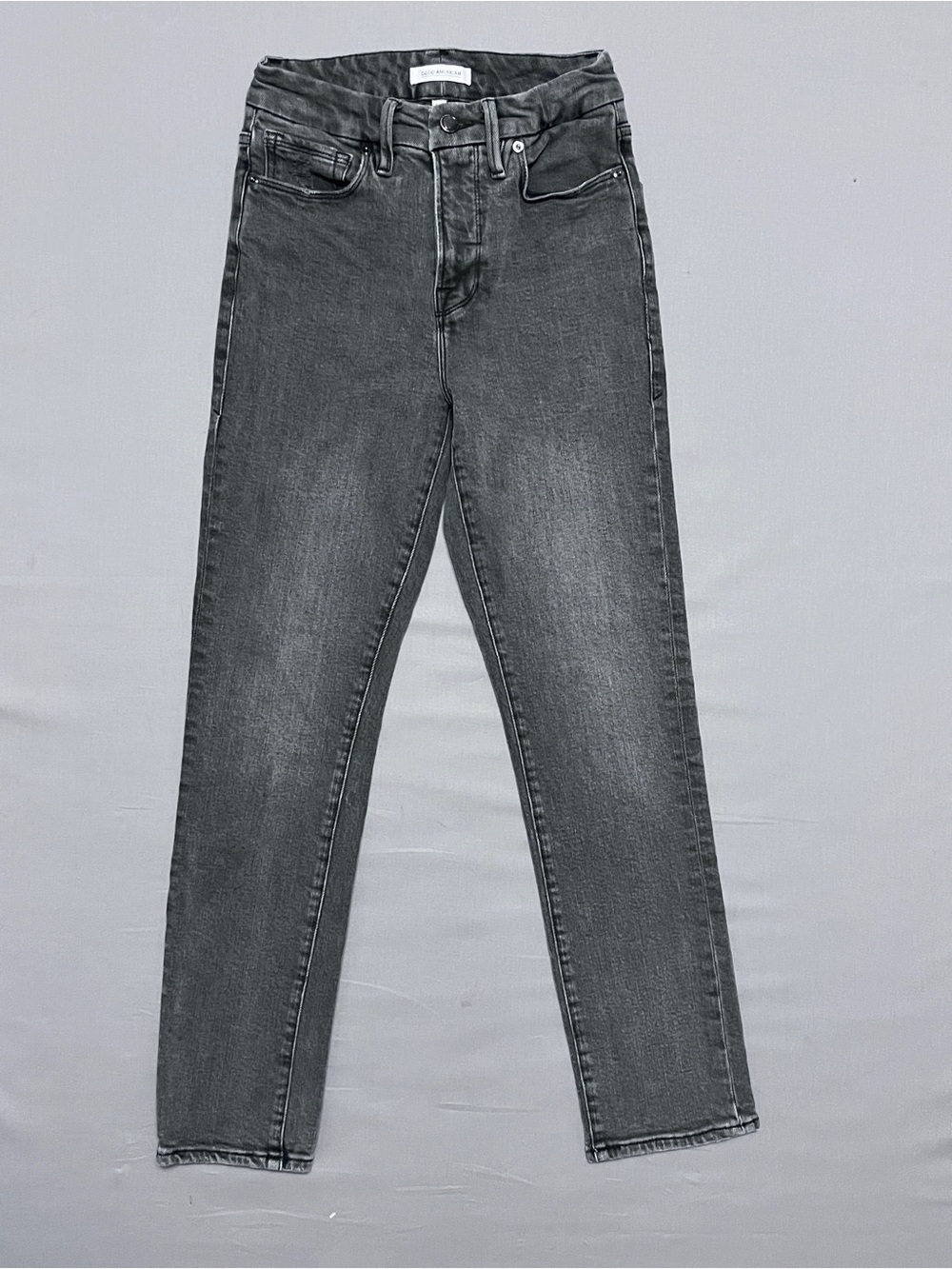 Good American Charcoal High-Rise Denim Jeans Size 25
